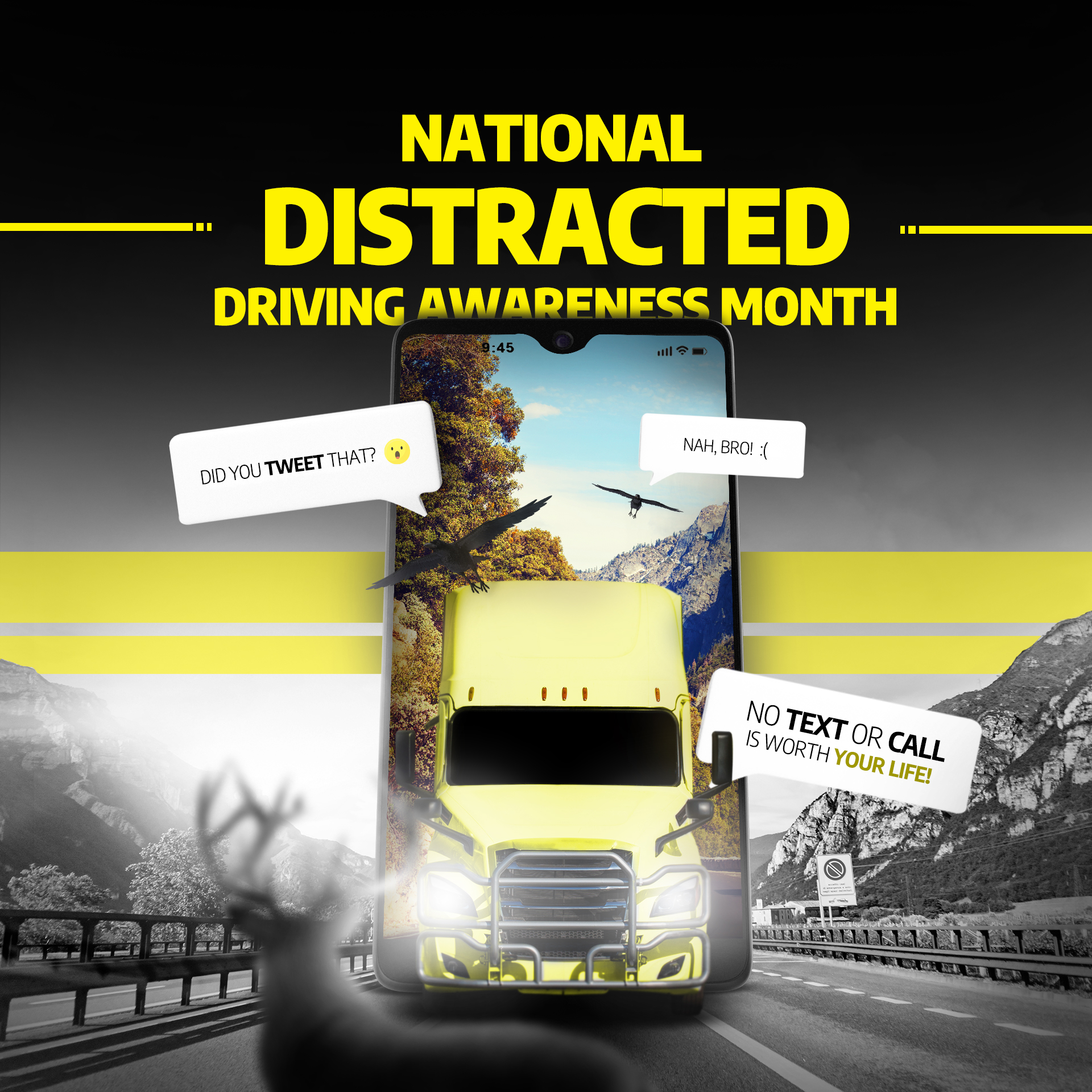 Social media stay focused while driving