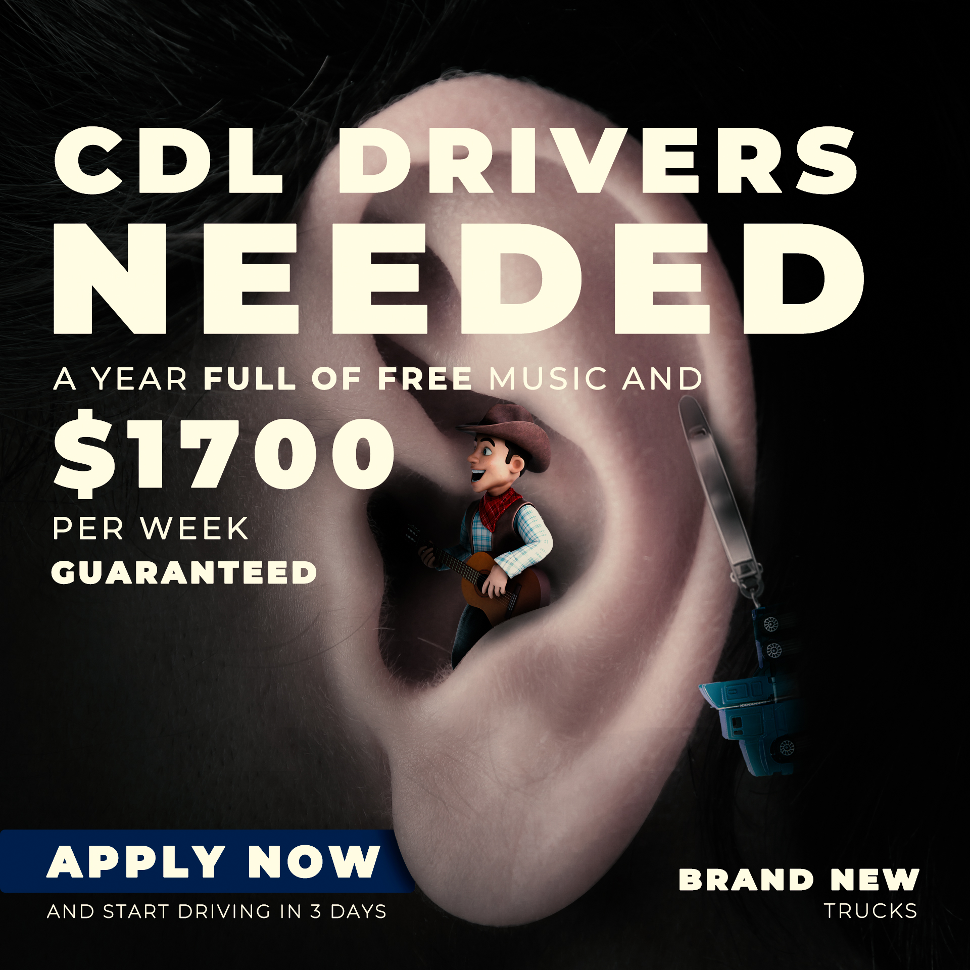 Social media Free year of music for truck drivers