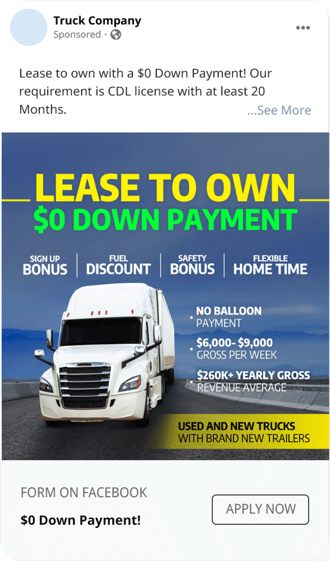 Social media lease to own with 0 down