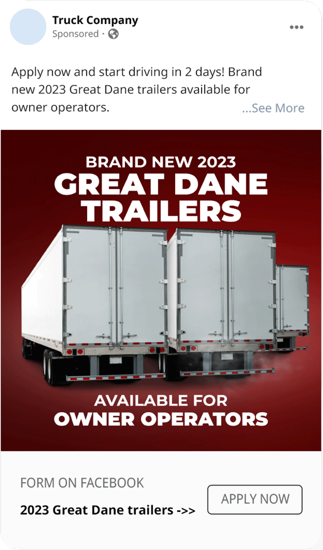 Social media trailer sales leads generation